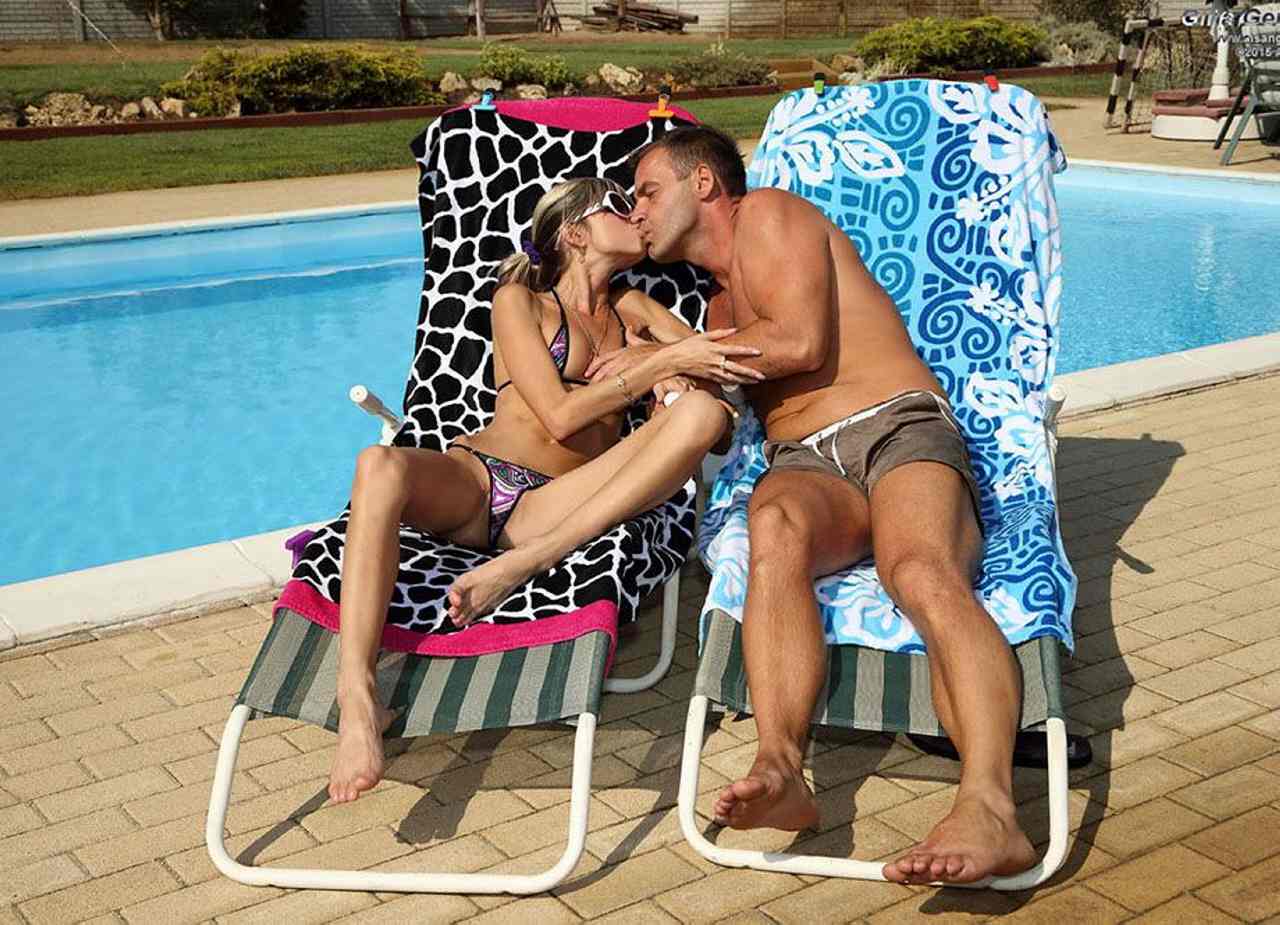 Oiled naked sunbathing Gina Gerson get her skinny ass nailed by the pool Oiled naked sunbathing Gina Gerson get her skinny ass nailed by the pool